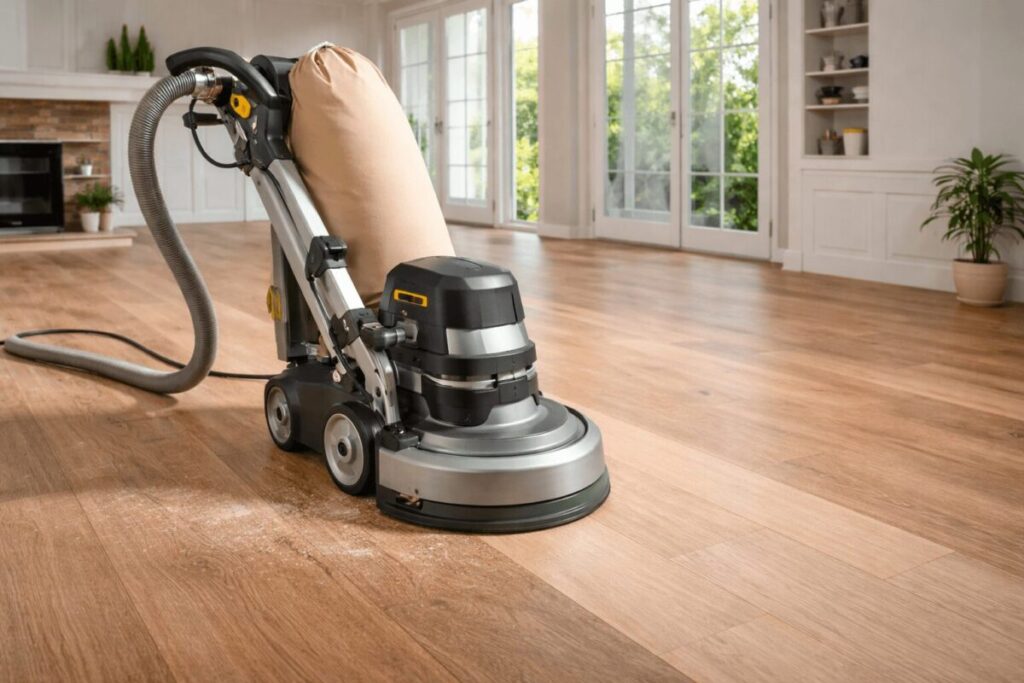 lijado y restauración de parquet en Mallorca con maquinaria moderna sin polvo